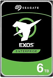 Seagate Exos 7E8 محرك أقراص صلبة داخلي سعة 6 تيرابايت للمؤسسات - 3.5 بوصة 512E SATA 6 جيجابت / ثانية 7200 لفة في الدقيقة 128 ميجابايت للمؤسسات ، مركز البيانات - عبوة خالية من الإحباط (ST6000NM0115)