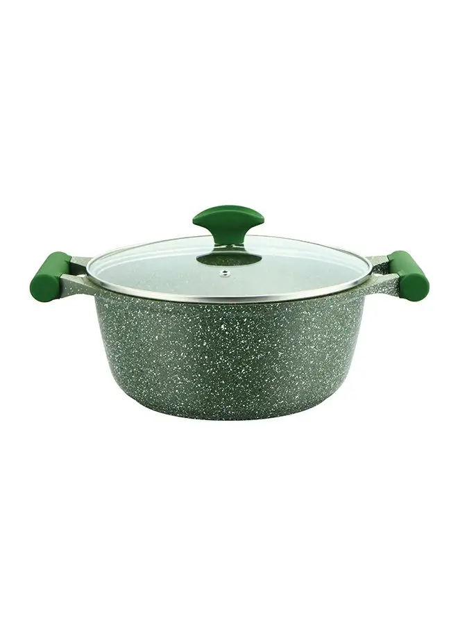 Prestige Granite Non-Stick Aluminium Sauce Pan With Lid Green/Clear