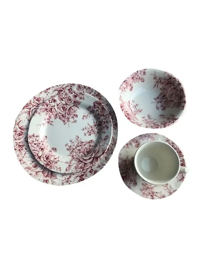 Claytan 16-Piece Garden Rose Season Dinner Set Multicolour 31x33x28cm