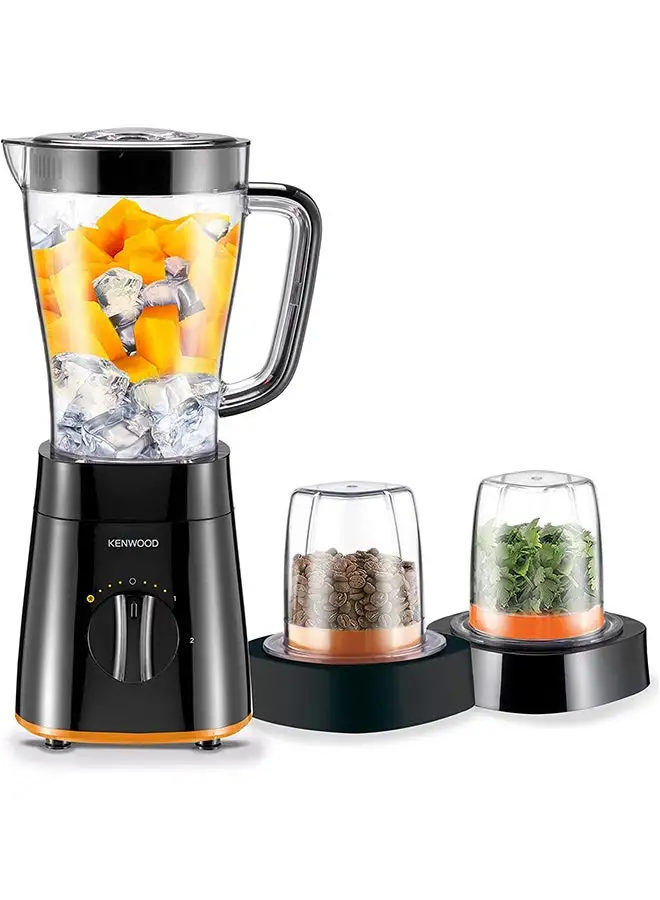 KENWOOD Blender صانع عصير مع مطحنة ومفرمة ووظيفة سحق الثلج 2 لتر و 500 وات BLP15.360BK أسود