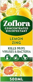 Zoflora-Multi-purpose Concentrated Disinfectant All Surface Cleaner-Floor Cleaner-Effective against bacteria & Viruses-Long Lasting Lemon Zing Fragrance-Eliminates Odour-All Day Fresh-500ml