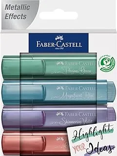 Faber-Castell Metallic Highlighter Set - Assortment of 4 Sheer Pens Journaling Supplies