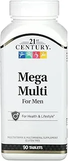 21st Century Mega Multi للرجال ، مكمل غذائي متعدد الفيتامينات والمعادن 90 قرصًا