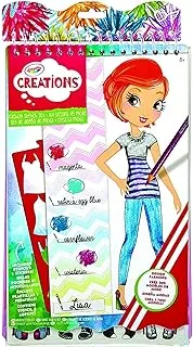 CRAYOLA 04 0476 Creations Fashion Sketch Set, Learn Fashion Illustration, Includes Stencils and Stickers, Great for Creative Kids!