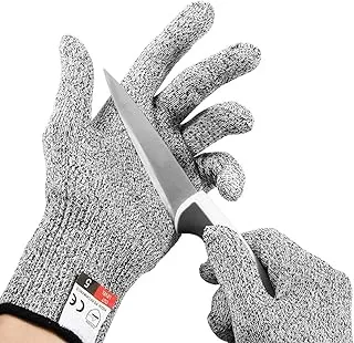 NEXCURIO Cut Resistant Gloves, Food Grade Level 5 Protection, Safety Kitchen Cuts Gloves for Oyster Shucking, Fish Fillet Processing, Mandolin Slicing, Meat Cutting and Wood Carving