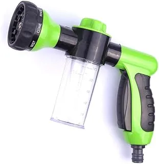 Car Wash Garden Hose Nozzle Spray Foam Gun, High Pressure Water with 8 Adjustable Watering Patterns, Slip and Shock Resistant for Plants, Household Cleaning, Pet Bathing