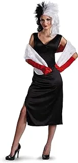 Disguise Women's Disney 101 Dalmatians Cruella De Vil Costume, Black/White, L