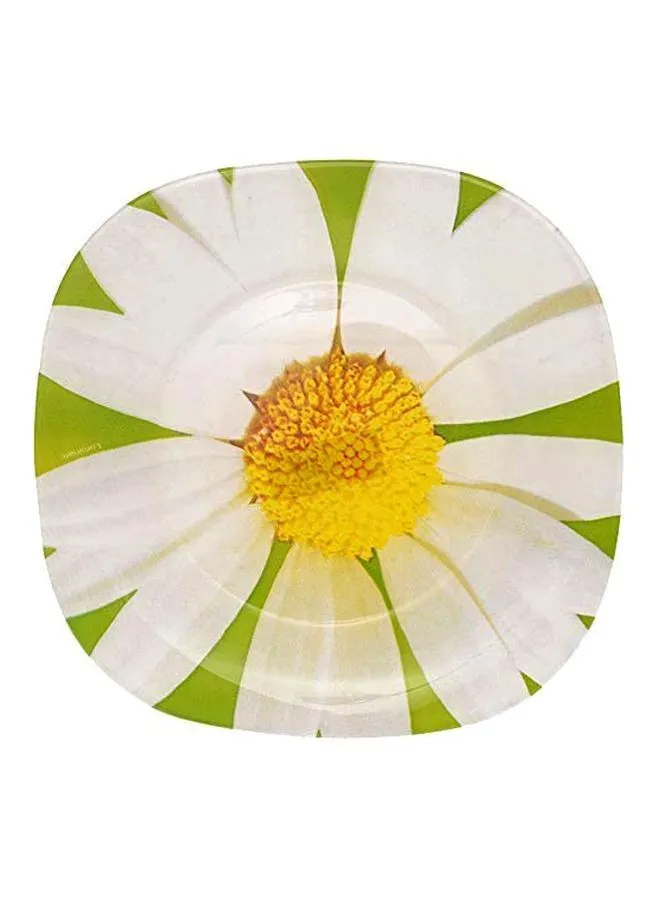 Luminarc 6-Piece Paquerette Dessert Plate White/Green/Yellow 19cm