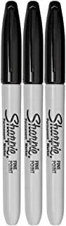 Sharpie Permanent Marker, Fine Point, Black, Pack of 3