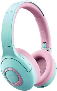 Promate Kids Wireless Headphones, Hi-Definition On-Ear Wired/Wireless Foldable Headset with Adjustable Safe Volume Limit 85dB to 93dB, AUX Share-Port, Built-In Dual Mic and 20H Playtime, Coddy