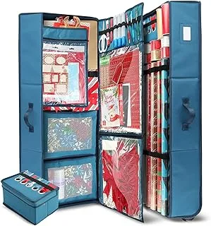 Wrapping Paper Storage Organizer Container - Christmas Wrapping Paper Rolls Storage, Under-Bed Storage Box for Holiday Storage & Accessories - Gift Wrap Storage Organizer Box By Hearth & Harbor