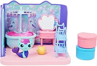 Gabby's Dollhouse, Primp And Pamper Bathroom With Mercat Figure, 3 Accessories, Furniture 2 Deliveries, Kids Toys For Ages Up