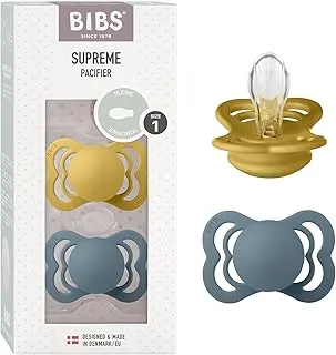 BIBS Baby Pacifier Newborn Pacifiers 2-Pieces 0 to 6 Months Food Grade Material Natural Rubber BPA Free Large Air Holes For More Safety Size-1 Made In Denmark