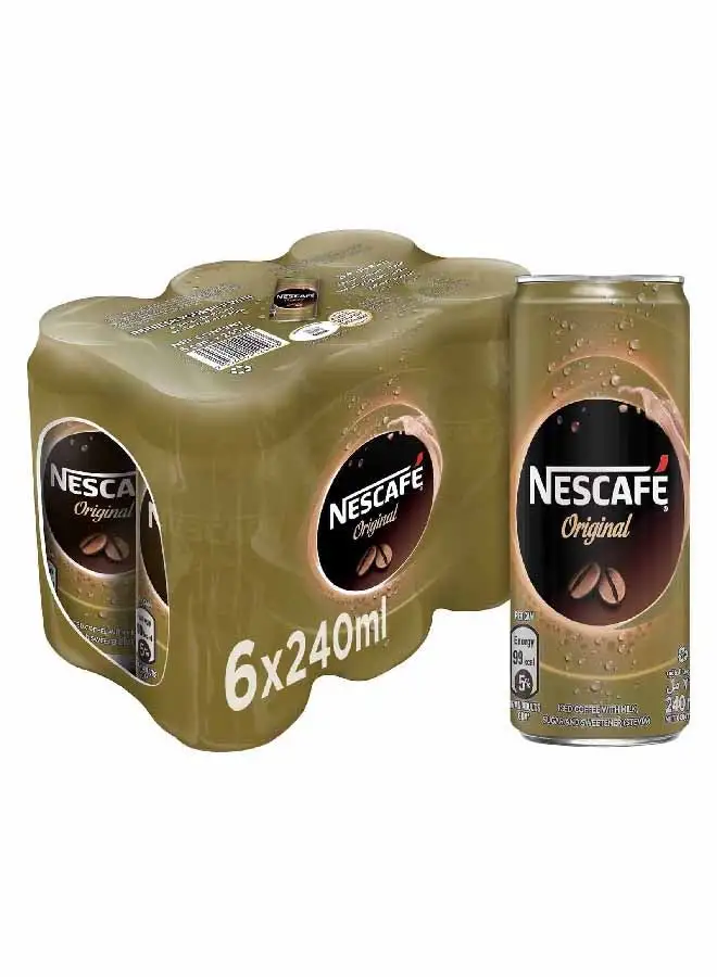 Nescafe Original Ready To Drink Chilled Coffee Cans 240ml Pack of 6