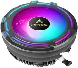 Antec T120 RGB CPU Cooler, Chromatic Silent Fan, Black Aluminum Fins - Small Design - Intel LGA, AMD AM4/AM3+ / AM3 / AM2+ /AM2 / FM2+ / FM2 / FM1 - 120mm Fan, Air Cooling for Intel/AMD