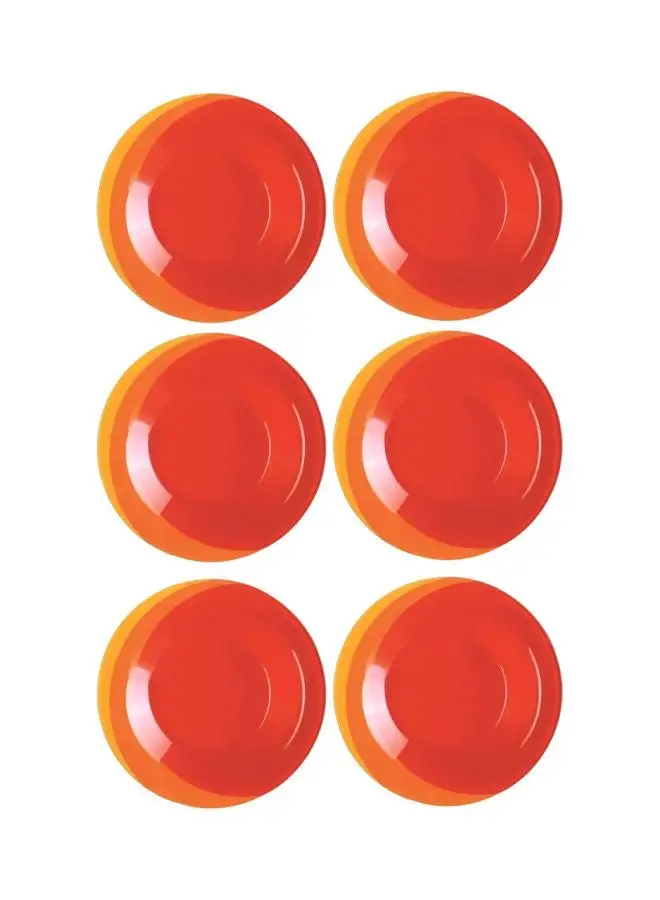 Luminarc 6-Piece Hawai Dessert Plate Set Red/Orange/Yellow 6x19cm