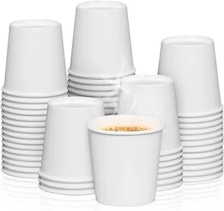 MARKQ [50 Cups] 12 oz. White Paper Cups - Available in 4oz, 7oz, 12oz, 16oz- Disposable Hot/Cold Beverage Cup for Water, Juice, Tea