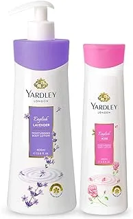 Yardley London Body Lotion, English Lavender, 400 ml + English Rose, 200 ml