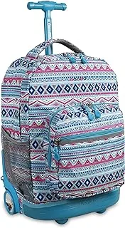 J World Sunrise Kids Rolling Backpack for Girls Boys. Roller Bookbag With Wheels For School