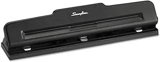 Swingline 3 Hole Punch, 10 Sheet Capacity Three Hole Puncher 3 Ring, Adjustable 2-3 Hole Paper Punch, Black (74015)