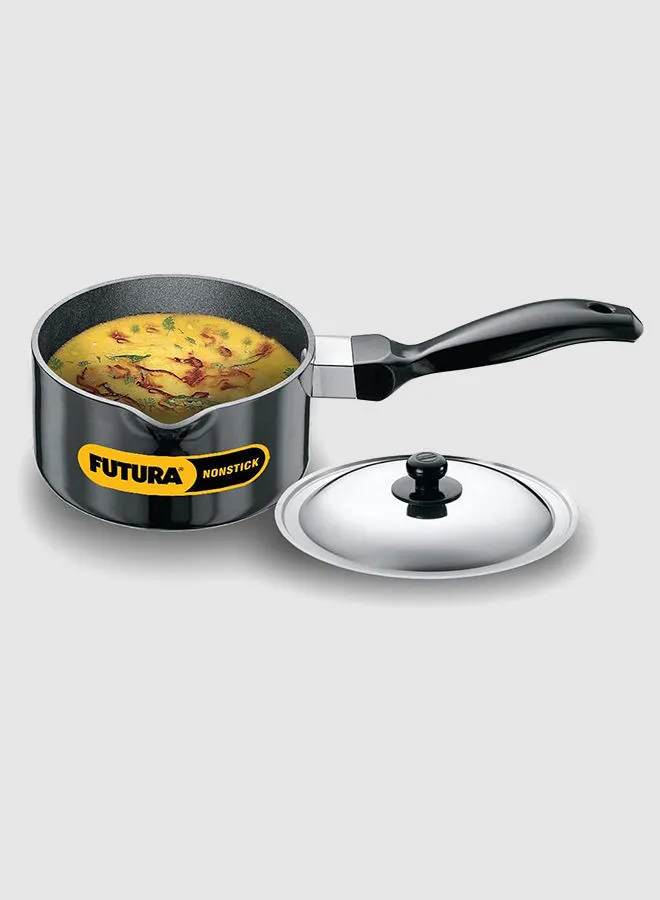 Hawkins Futura Nonstick Saucepan With Steel Lid Black 1 Litres