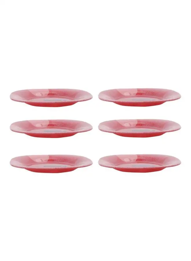 Luminarc 6-Piece Value Pack Constellation Dessert Plate Set Red 6x18cm