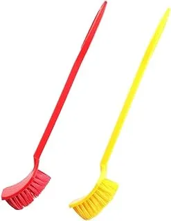 ESQUBE Toilet/Bathroom Brush | Non Slip Handle with Floor Standing - Multi Color (Pack of 2)