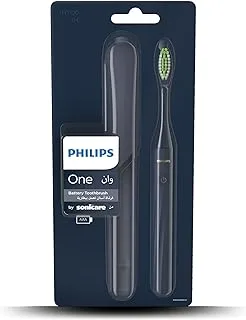 Philips Battery Toothbrush by Sonicare|2 mins Smartimer & Quadpacer |Sleek & Lightweight|Travel Case|Battery Toothbrush|Soft Bristles|Brush for 90 days on a single AAA batt|Midnight Blue|HY1100/04