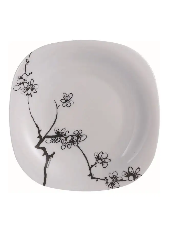 Luminarc Pack Of 6 Ming Dessert Plates White/Black 19cm