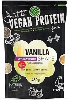 Nature's finest Vegan Vanilla 70% Protein Shake Powder Sweetened with Stevia, 450gm