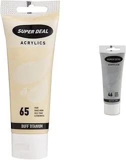 Super Deal Acrylic Color Paint Tube 75Ml Ivory (Buff Titanium) & Acrylic Color Paint Tube 75Ml NEUtral Grey, Sd4212 46