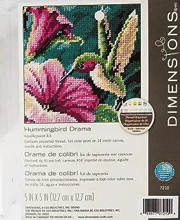 Dimensions Needlepoint Kit, Hummingbird Needlepoint, 5'' W x 5'' H, Various