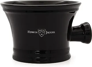 Edwin Jagger Porcelain Shaving Bowl with Handle (Ebony-Black)