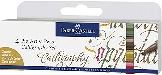 Faber-Castell Pitt Artist Pen Calligraphy Wallet of 4 - Colours,Multicoloured,167505