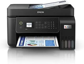 Epson EcoTank L5290 Office ink tank printer A4 colour 4 in 1 with ADF, Wi Fi and Smart Panel Connectivity LCD screen, Black, Compact