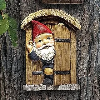 Design Toscano QL4283 Statue-Knothole Welcome Tree Window-Fairy Garden-Gnome Village ، ألوان كاملة