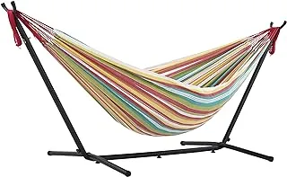 Vivere Double Cotton Hammock With Space Saving Stand And Carry Bag - Salsa