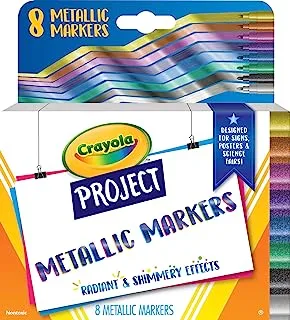 أقلام ملصق Crayola Metallic ، ألوان متنوعة ، مستلزمات فنية ، عدد 8 قطع