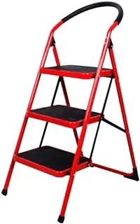 XSjz Ladders Folding Step Stool, Mini Widened Pedal Folding Ladder Thickening Escalator Climbing Stairs Suitable For Household Ladders Indoor Small Ladder Folding Ladder (Color : Red)