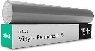 Cricut Premium Permanent Vinyl Roll (12 in x 15 ft), Weather-Resistant, Dishwasher-Safe & Fade-Proof, Compatible with Cricut Cutting Machines, Create Signs, Labels, & Personalize DIY Project, Silver