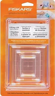 Fiskars 106150-1001 Clear Stamp Block Set (4 Piece), White