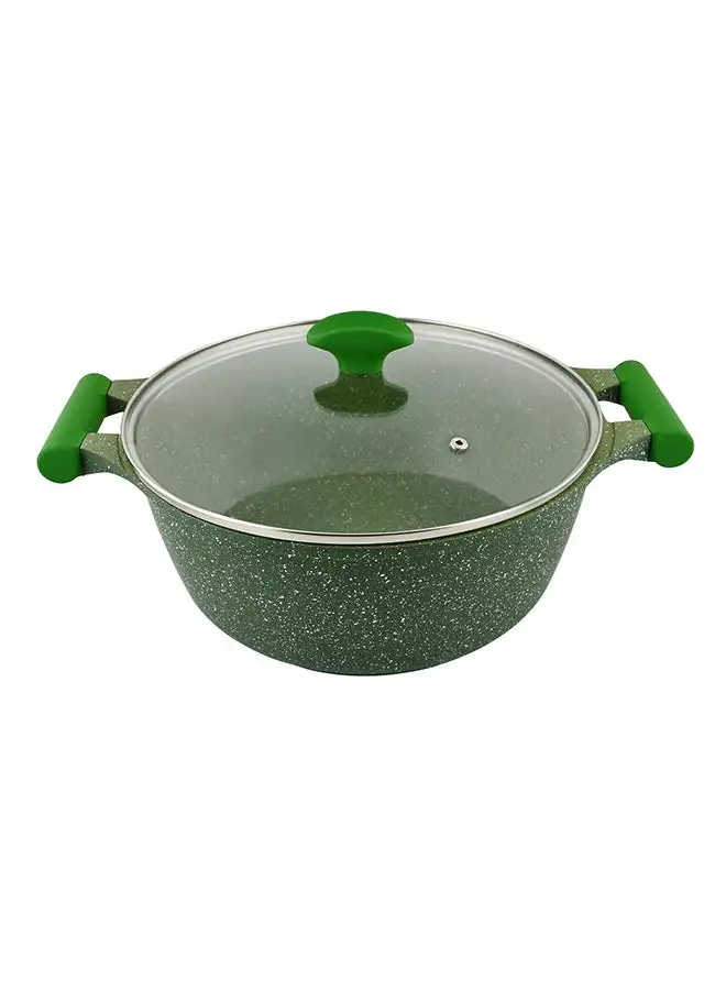 Prestige Granite Non-Stick Aluminium Sauce Pan With Lid Green/Clear 28cm