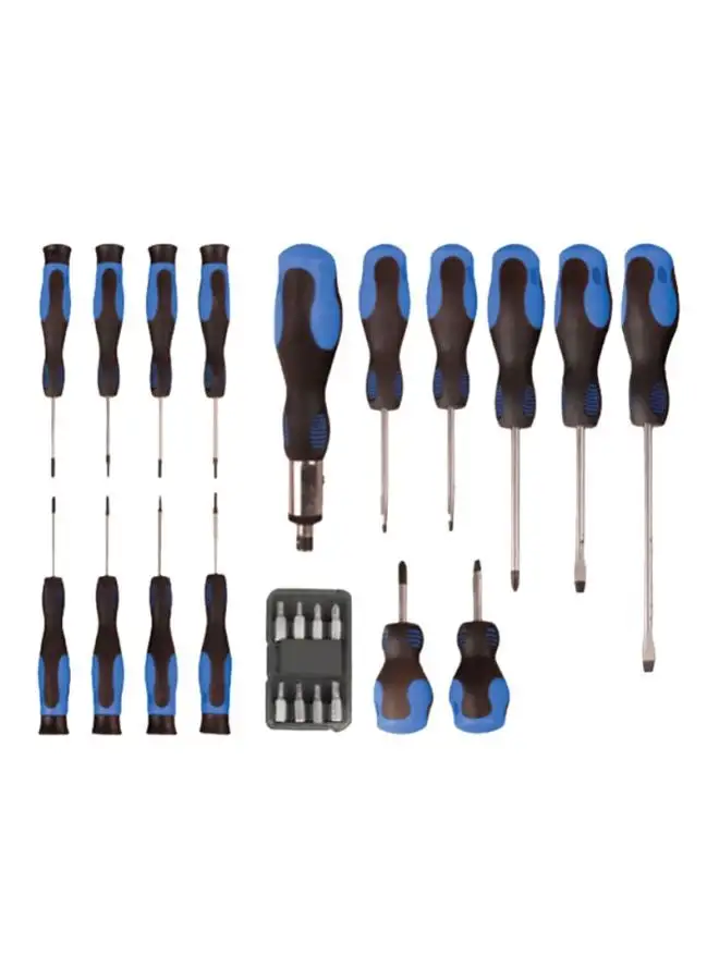 Ford 24-Piece Ratchet Screwdriver Set Black/Blue