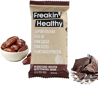 FREAKIN' HEALTHY Freakin Healthy Raw Cacao & Chia Seeds Superfood Bar 40g, Gluten Free, Vegan and Healthy Bars