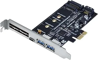 Siig Legacy And Beyond Series USb 3.0 Type-C و Type-A 3 Port Pcie Card مع محول Sata Ssd معدلات نقل البيانات التي تصل إلى 5 جيجابت في الثانية تدعم Uasp