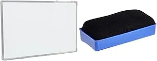 Deli E39033A Dry Erase Board, 900 X 600 Mm & Deli E7837 Whiteboard Eraser, Assorted Color