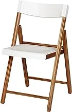 Tramontina Potenza Foldable Chair in Natural Teak Wood with White Polypropylene Seat and Back