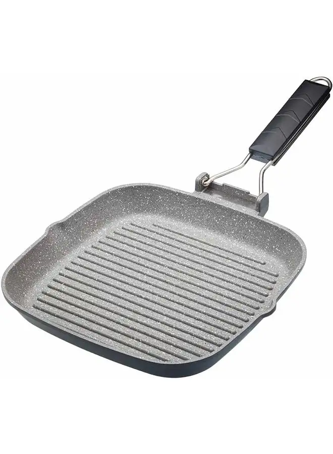 MASTERCLASS MasterClass Cast Aluminium Folding Handle Grill Pan 24cm, Sleeved