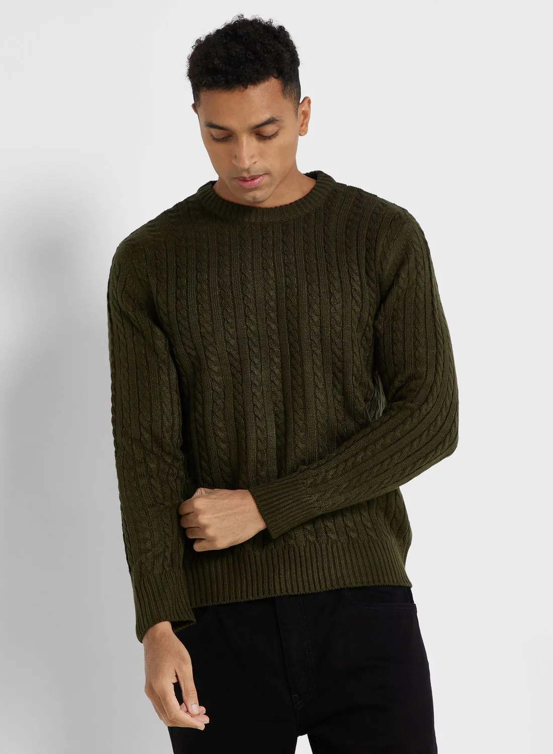 Robert Wood Cable Knit Sweater