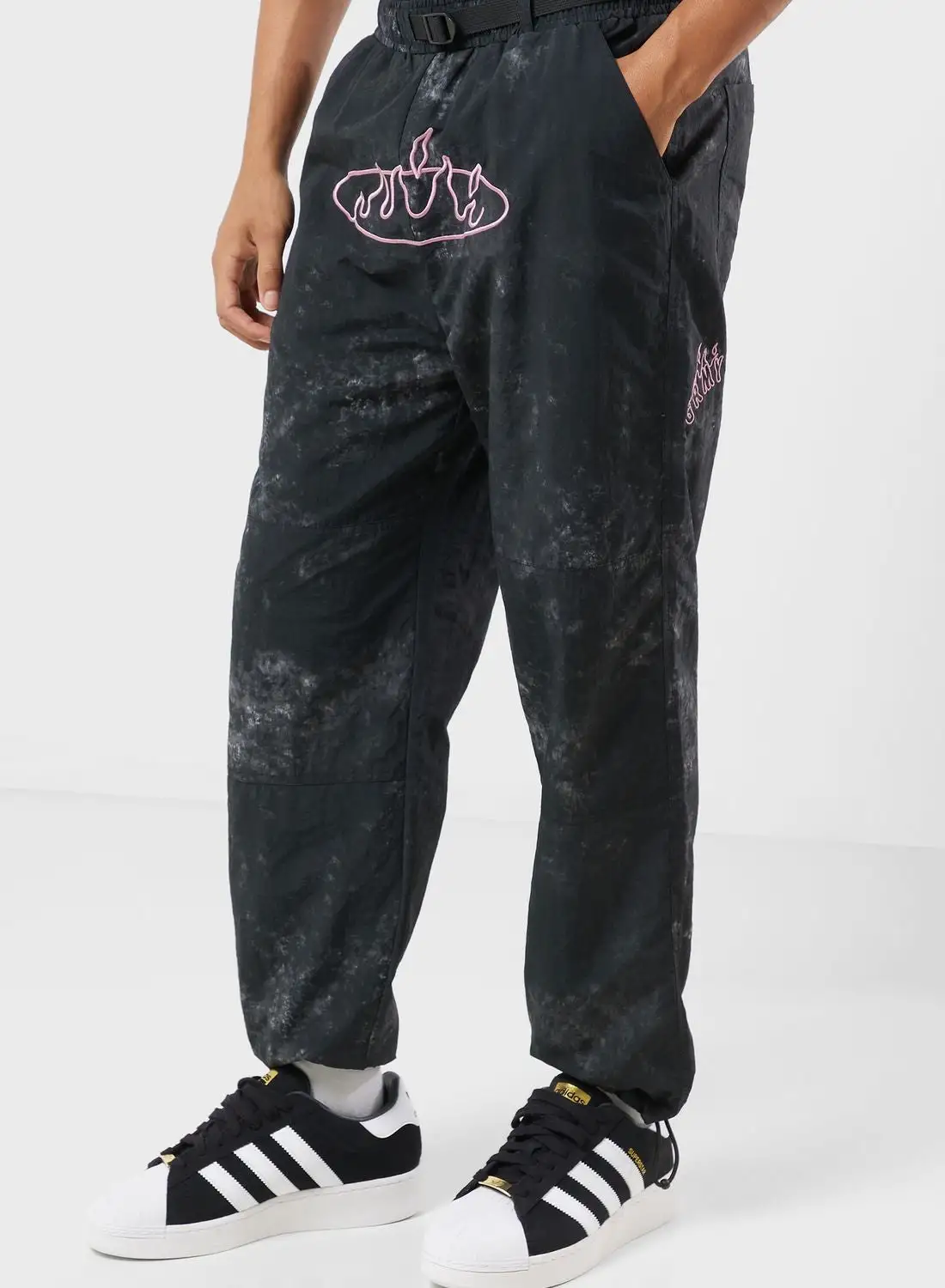 Grimey Melted Stone Nylon Tie And Dye Track Pants